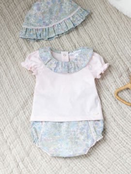 Kız Bebek T-Shirt + Bloomer Set