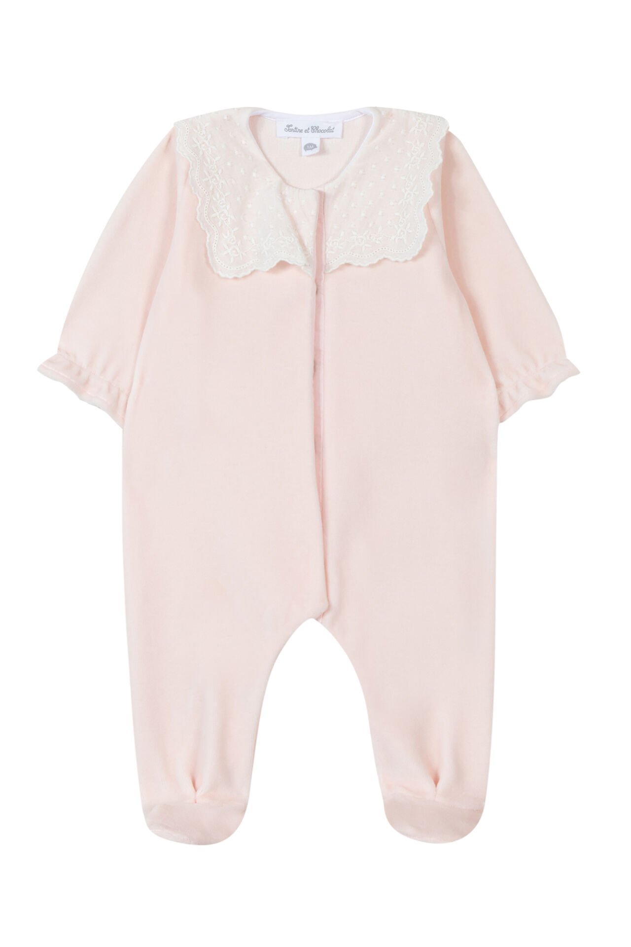 Kız Bebek Önden Açılan Kadife Tulum