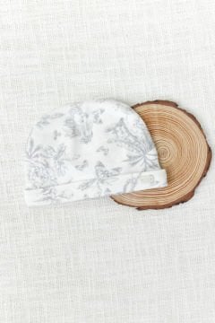 Bebek Şapka Toile de Jouy Gris