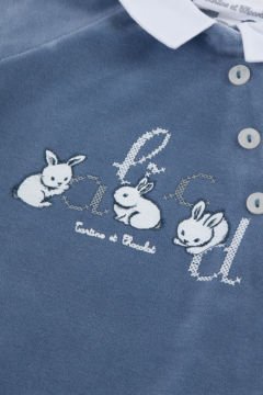 Erkek Bebek Yandan Açılan Kadife Tulum