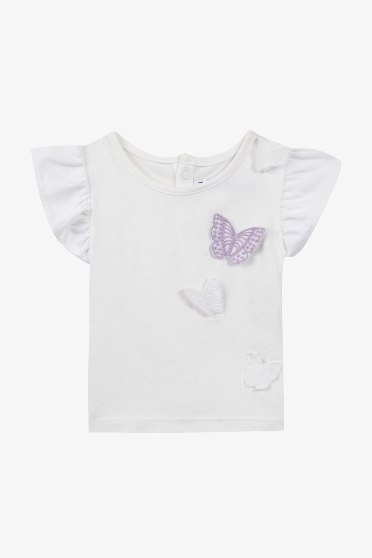 Kız Çocuk Kelebek Aplikeli T-Shirt