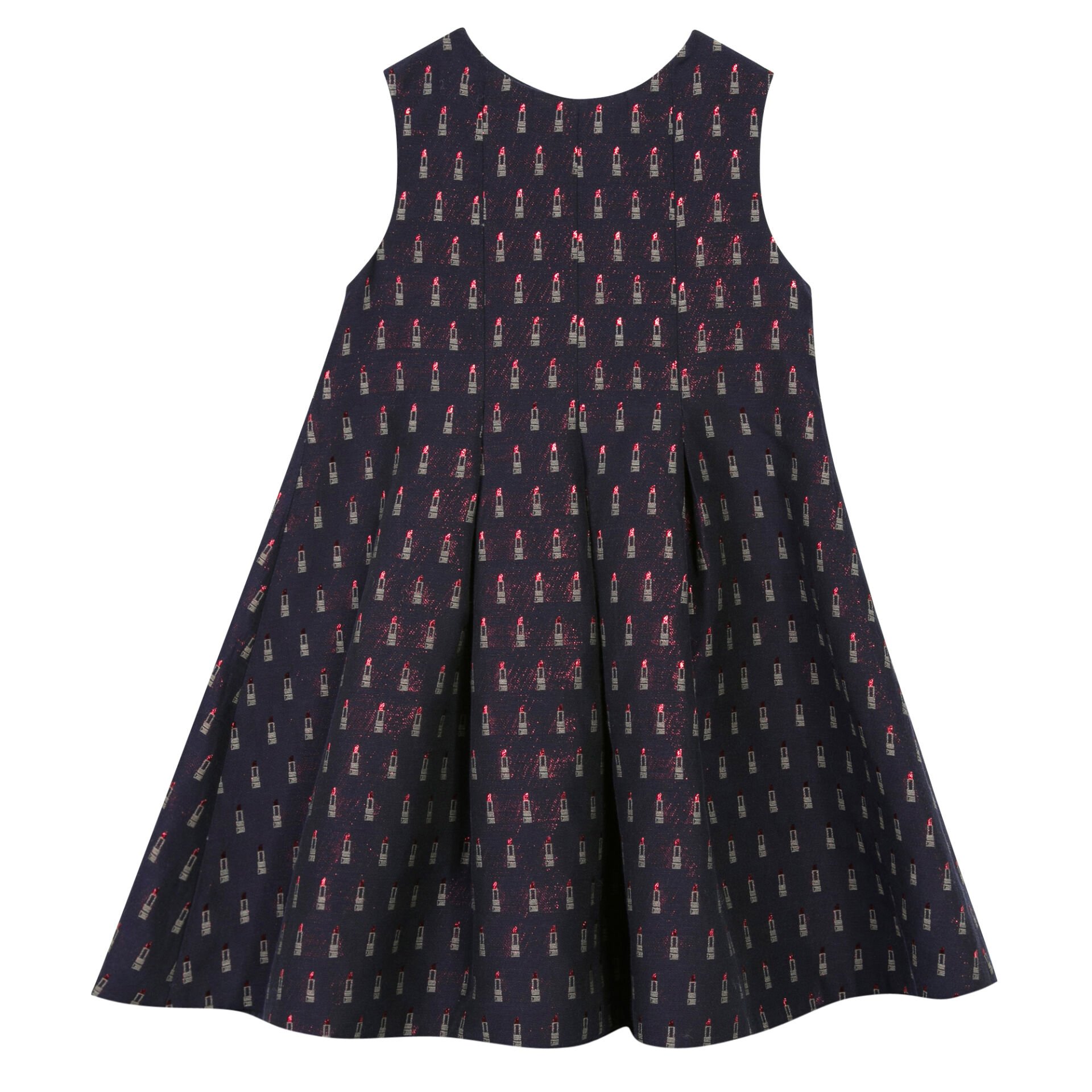 Kız Çocuk Kolsuz Şık Jacquard Elbise