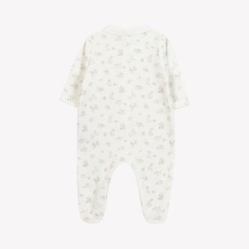 Tavşan Baskılı Kadife Bebek Tulum