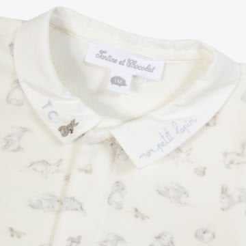 Tavşan Baskılı Kadife Bebek Tulum