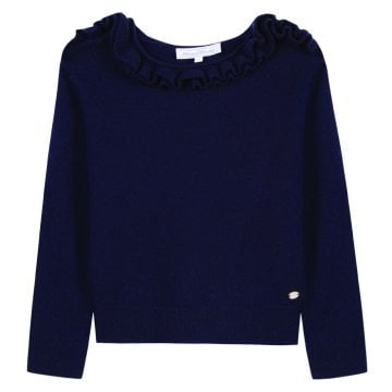 Kız Çocuk Yuvarlak Yaka Yün Kazak