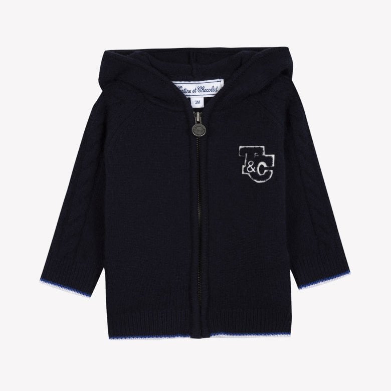 Erkek Çocuk Kapüşonlu Triko Hırka