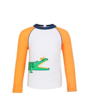 Erkek Bebek UV Korumalı T-Shirt White Crocodile