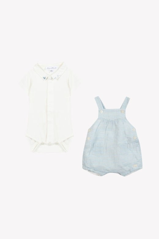 Erkek Bebek Body + Askılı Salopet Set