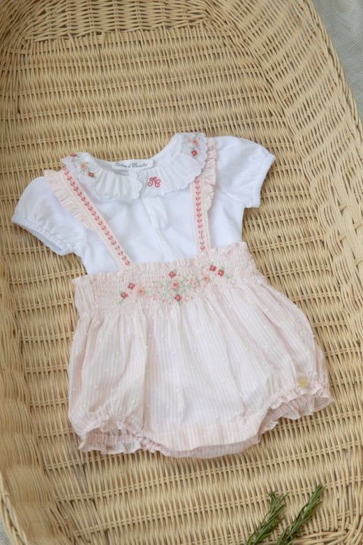 Kız Bebek Body + Askılı Şort Set