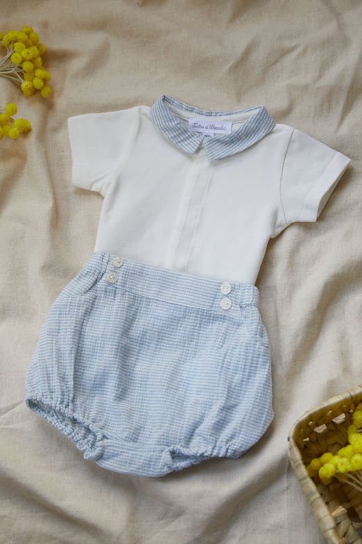Erkek Bebek Body + Bloomer Set