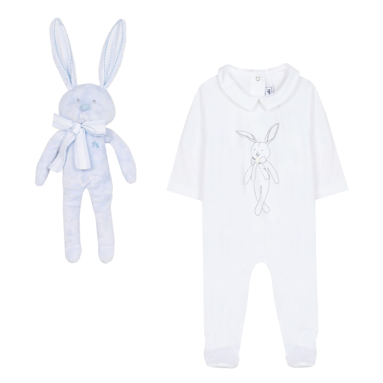 Erkek Bebek Hediye Seti (tulum+tavşan)