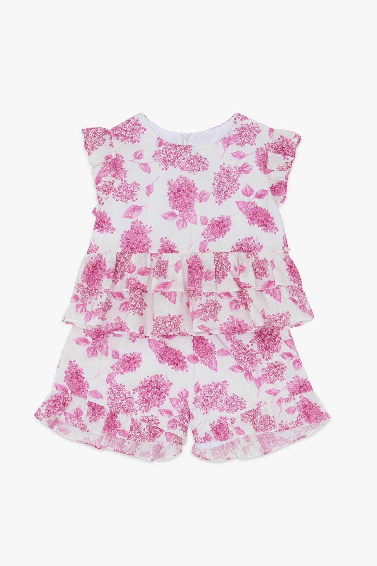 Kız Çocuk Çiçek Desenli Tunik + Şort Set