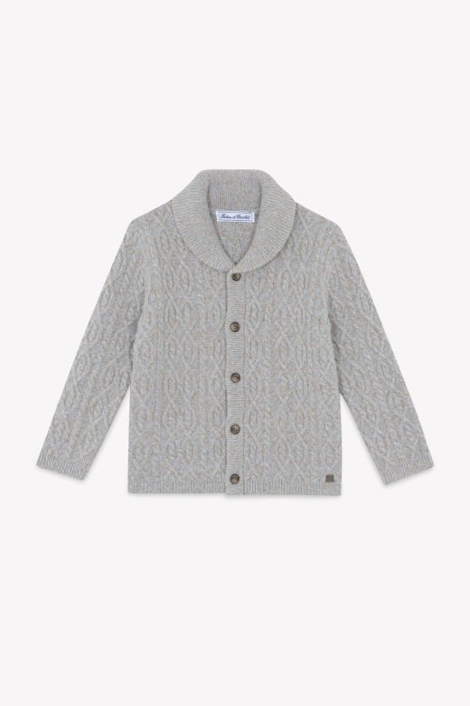 Erkek Çocuk Saç Örgülü Yün Hırka