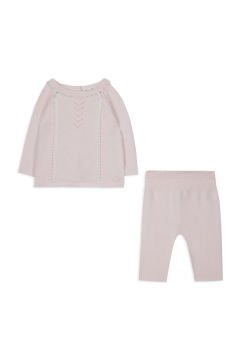 Kız Bebek Triko Bluz + Pantalon Set