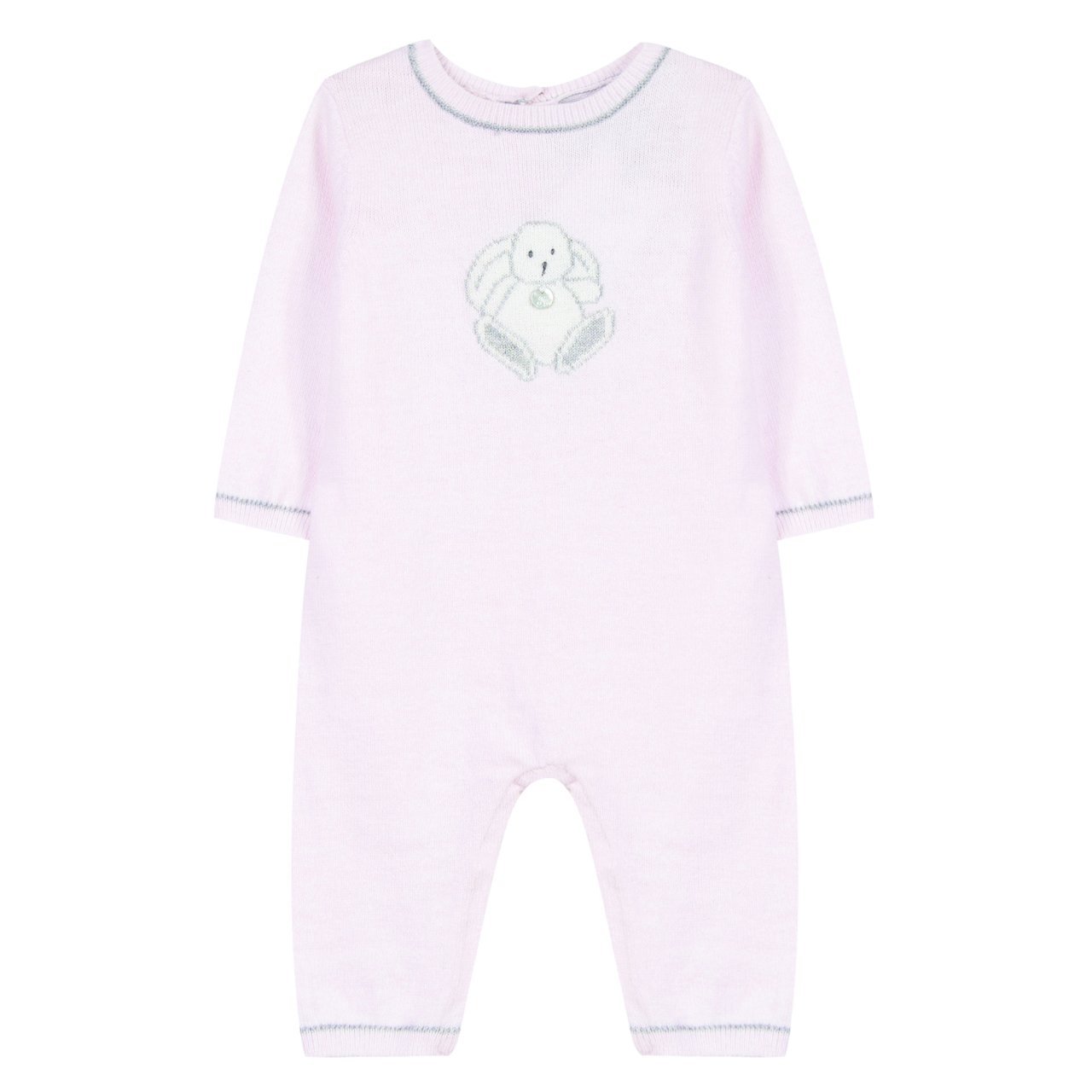 Kız Bebek Triko Tulum Tavşan Baskılı