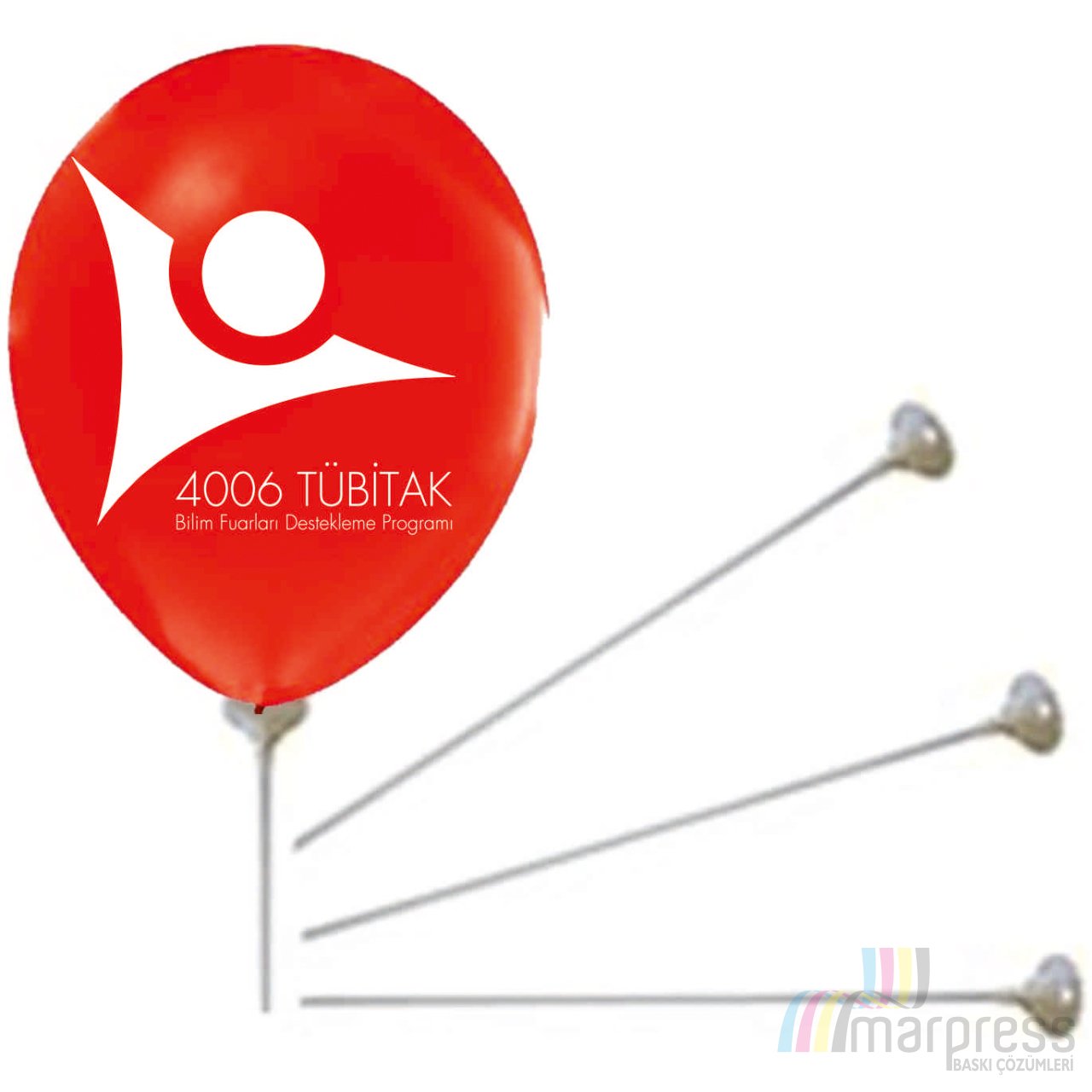 Tübitak Baskılı Kırmızı Balon 100 ADET BLN-01