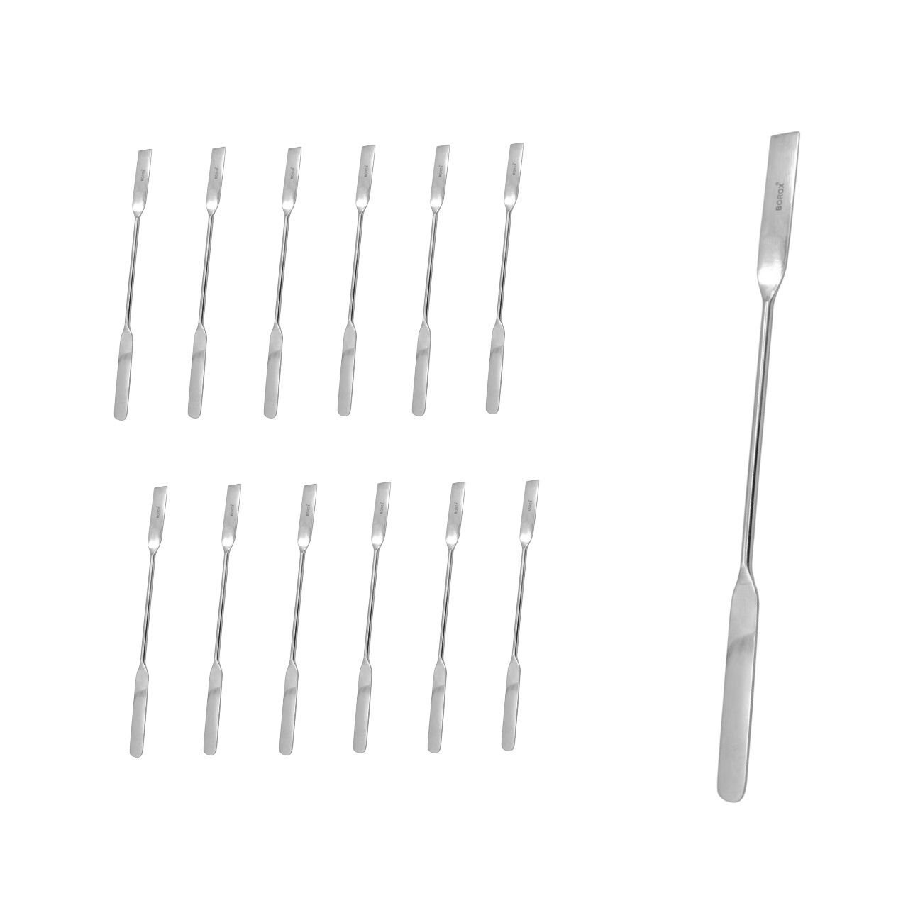 Borox Metal Spatül Çift Uçlu 18 cm - Paslanmaz Çelik Spatula - 12 Adet Toptan