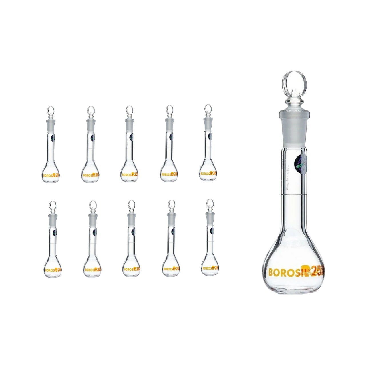 Borosil Cam Balon Joje 10 ml - Tıpalı Class A Sertifikalı - 10 Adet Toptan
