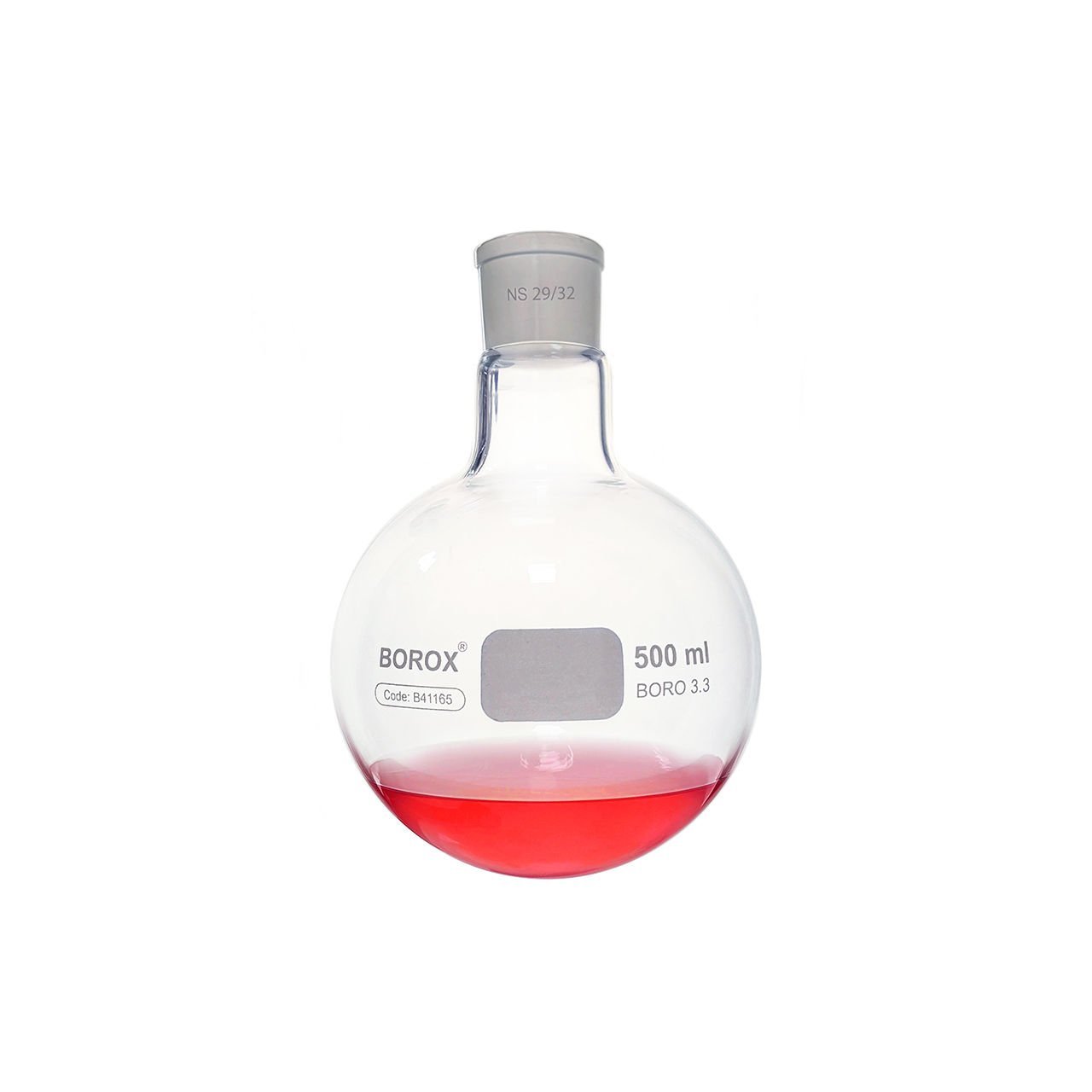 Borox Cam Balon 500 ml - Dibi Yuvarlak - Norm Şilifli 29/32 - Kaynatma Balonu