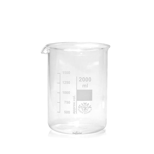 Simax Cam Beher 2000 ml - Kısa Form Isıya Dayanıklı Beaker