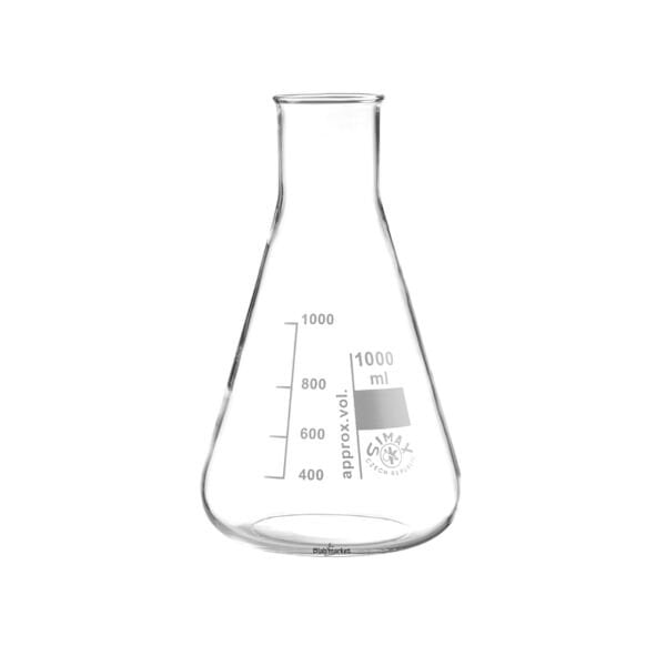 Simax Cam Erlen 1000 ml - Erlenmeyer Flask Geniş Boyunlu