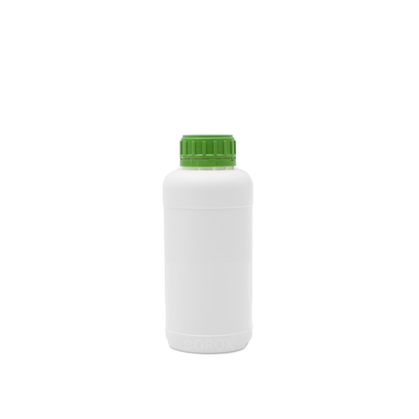 Borox Plastik Yuvarlak Şişe 250 ml - Yeşil Kapaklı 5 Adet