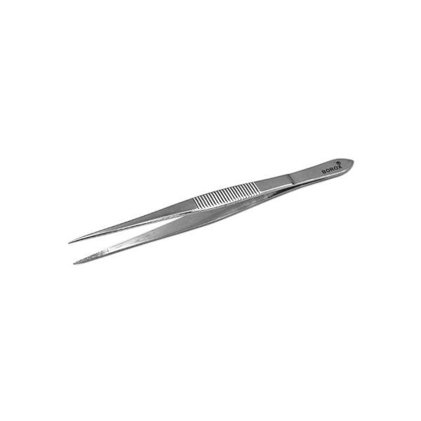 Borox Penset 13 cm Paslanmaz Çelik - Sivri Uç Dişli Cımbız - 10 Adet Toptan