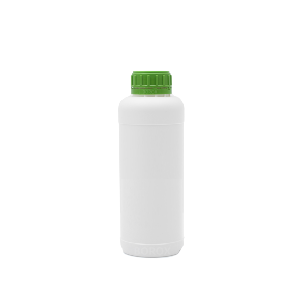 Borox Plastik Yuvarlak Şişe 1000 ml - Yeşil Kapaklı 50 Adet