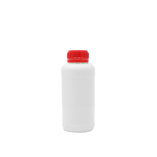 Borox Plastik Yuvarlak Şişe 250 ml - Kırmızı Kapaklı 5 Adet