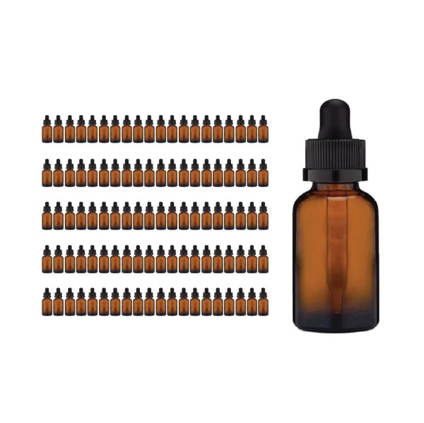 Borox Amber Damlatma Şişe 50ml Damlalık Bastır-Aç Kapak 100lü