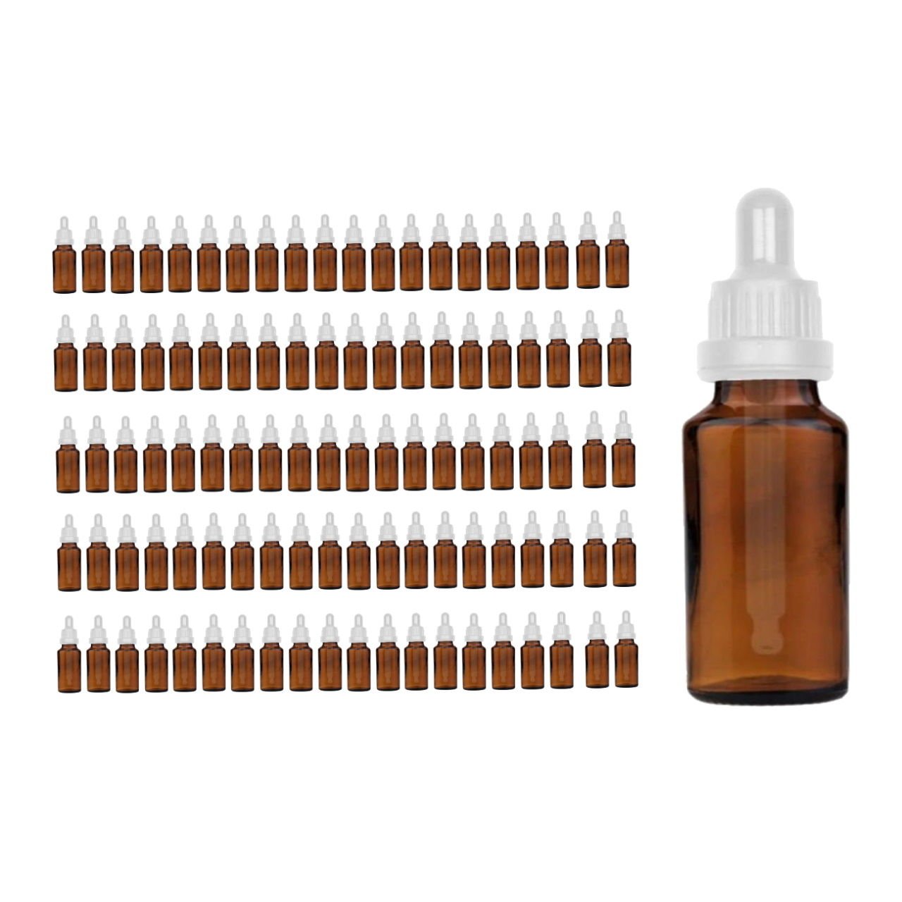 Borox Amber Damlatma Şişe 30ml - Damlalık Şişe Kapaklı 100lü