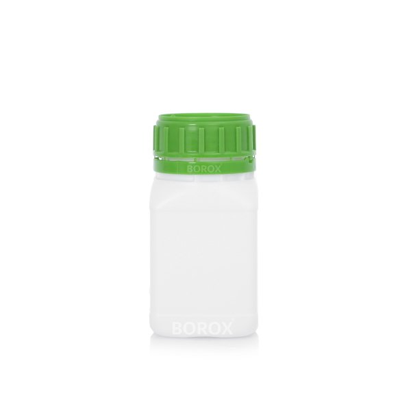 Borox Plastik Kare Şişe 250 ml - Yeşil Kapaklı Şişe 5 Adet