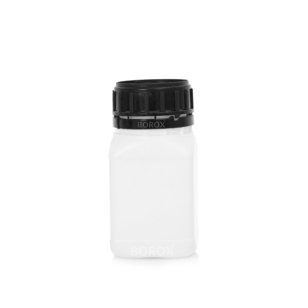 Borox Plastik Kare Şişe 250 ml - Siyah Kapaklı Şişe 5 Adet