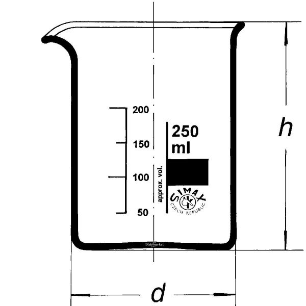 Simax Cam Beher 2000 ml - Kısa Form Isıya Dayanıklı Beaker - 4 Adet Toptan
