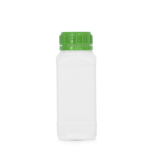 Borox Plastik Kare Şişe 500 ml - Yeşil Kapaklı Şişe 100 Adet