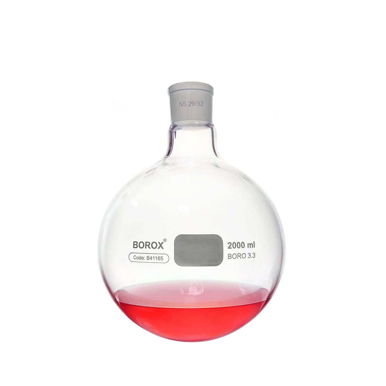 Borox Cam Balon 2000 ml - Dibi Yuvarlak - Norm Şilifli 29/32 - Kaynatma Balonu