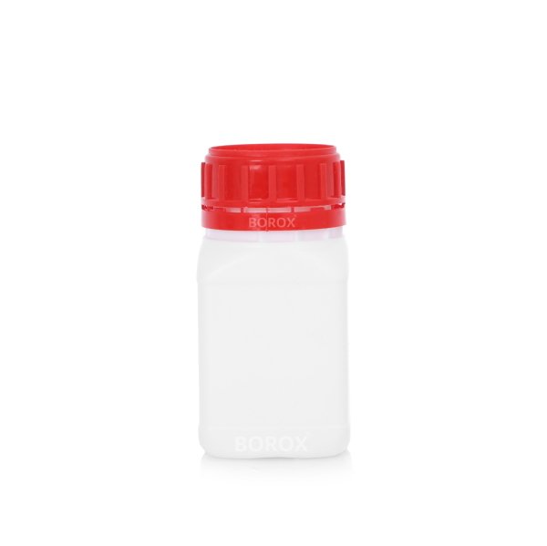 Borox Plastik Kare Şişe 250 ml - Kırmızı Kapaklı Şişe 5 Adet