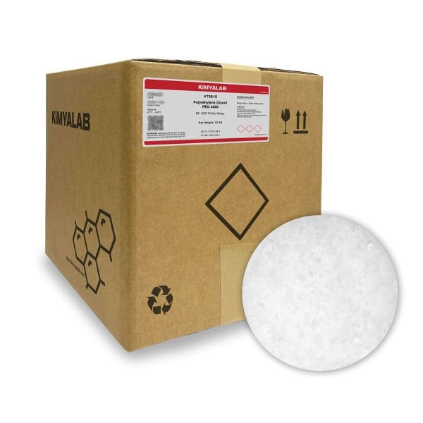 Kimyalab Polietilen Glikol - Payet - Polietilen Glikol 4000 - Polyethylene Glycol PEG 4000 - 25Kg-Koli Toptan