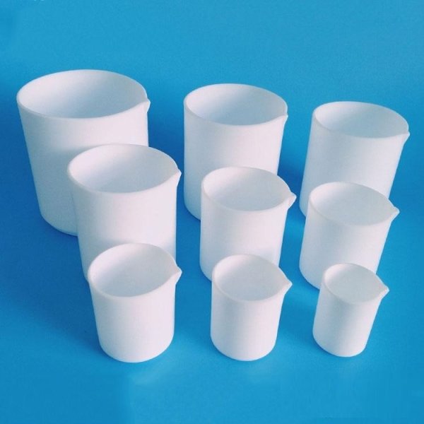 Teflon Beher 50ml - PTFE Isıya Dayanıklı Beaker - 10 Adet