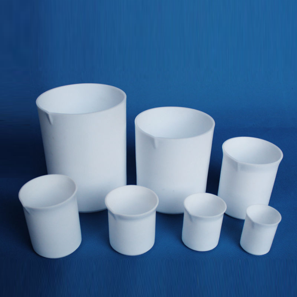 Teflon Beher 50ml - PTFE Isıya Dayanıklı Beaker - 10 Adet