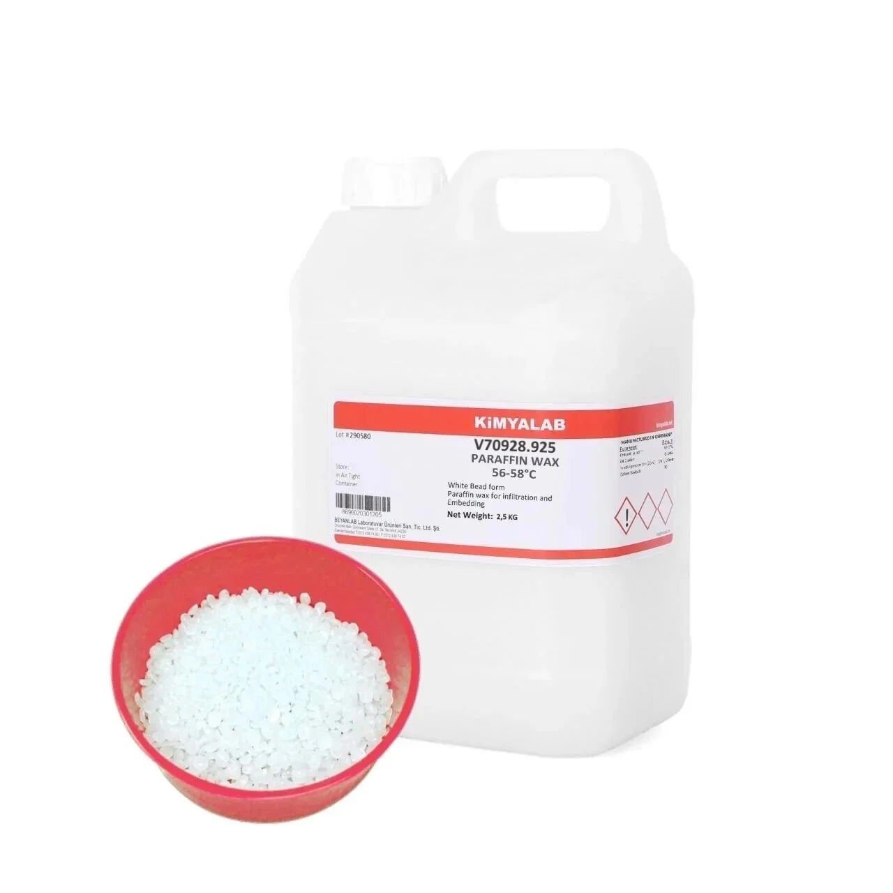 Parafin Boncuk 2,5 Kg - Patoloji-Histoloji 56-58C Alman Malı - Paraffin Wax