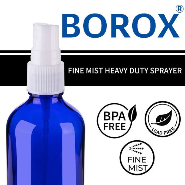 Borox Mavi Cam Sprey Şişesi 100 ml - Spreyli Kolonya Şişe - 100 Adet Toptan