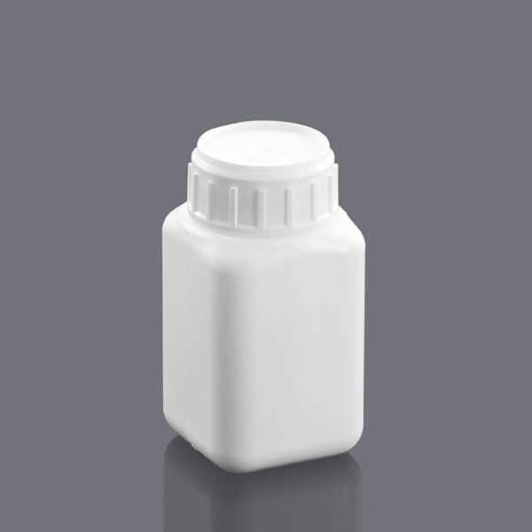 Borox Plastik Kare Şişe 100 ml - Beyaz Kapaklı Şişe 100 Adet