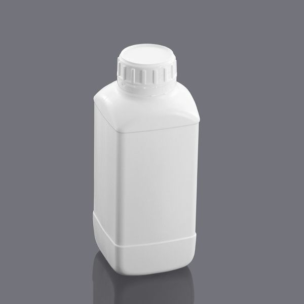 Borox Plastik Kare Şişe 1000 ml - Beyaz Kapaklı Şişe 50 Adet