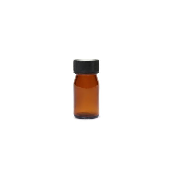 Borox Amber Cam Şişe Geniş Ağız 30 ml - Siyah Kapaklı Şişe - 100 Adet Toptan
