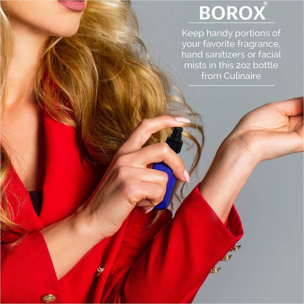 Borox Mavi Cam Sprey Şişesi 50 ml - Spreyli Kolonya Şişe - 100 Adet Toptan