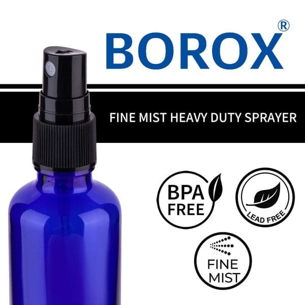 Borox Mavi Cam Sprey Şişesi 50 ml - Spreyli Kolonya Şişe - 100 Adet Toptan