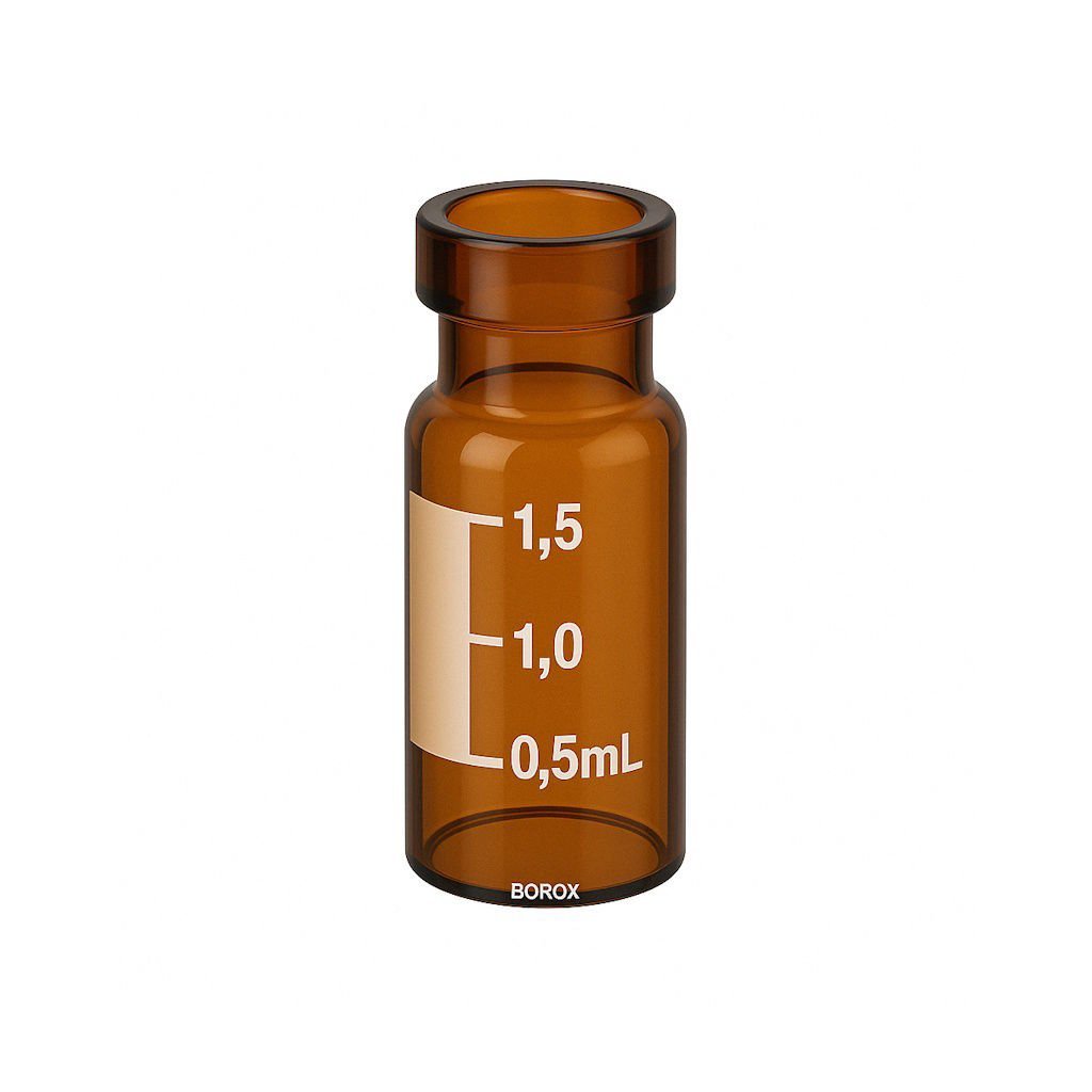 Borox Cam Vial 2 ml - Amber - Crimp ND11 - Hacim Ölçekli 100adet/paket