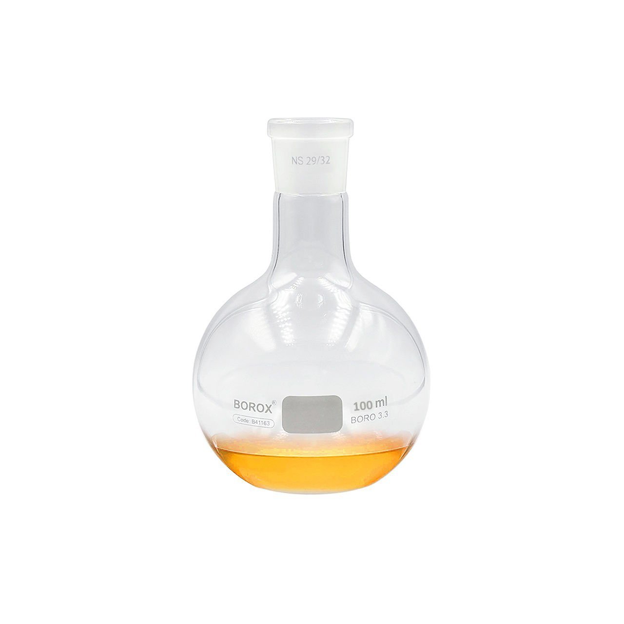 Borox Cam Balon 100 ml - Dibi Düz - Norm Şilifli - 29/32
