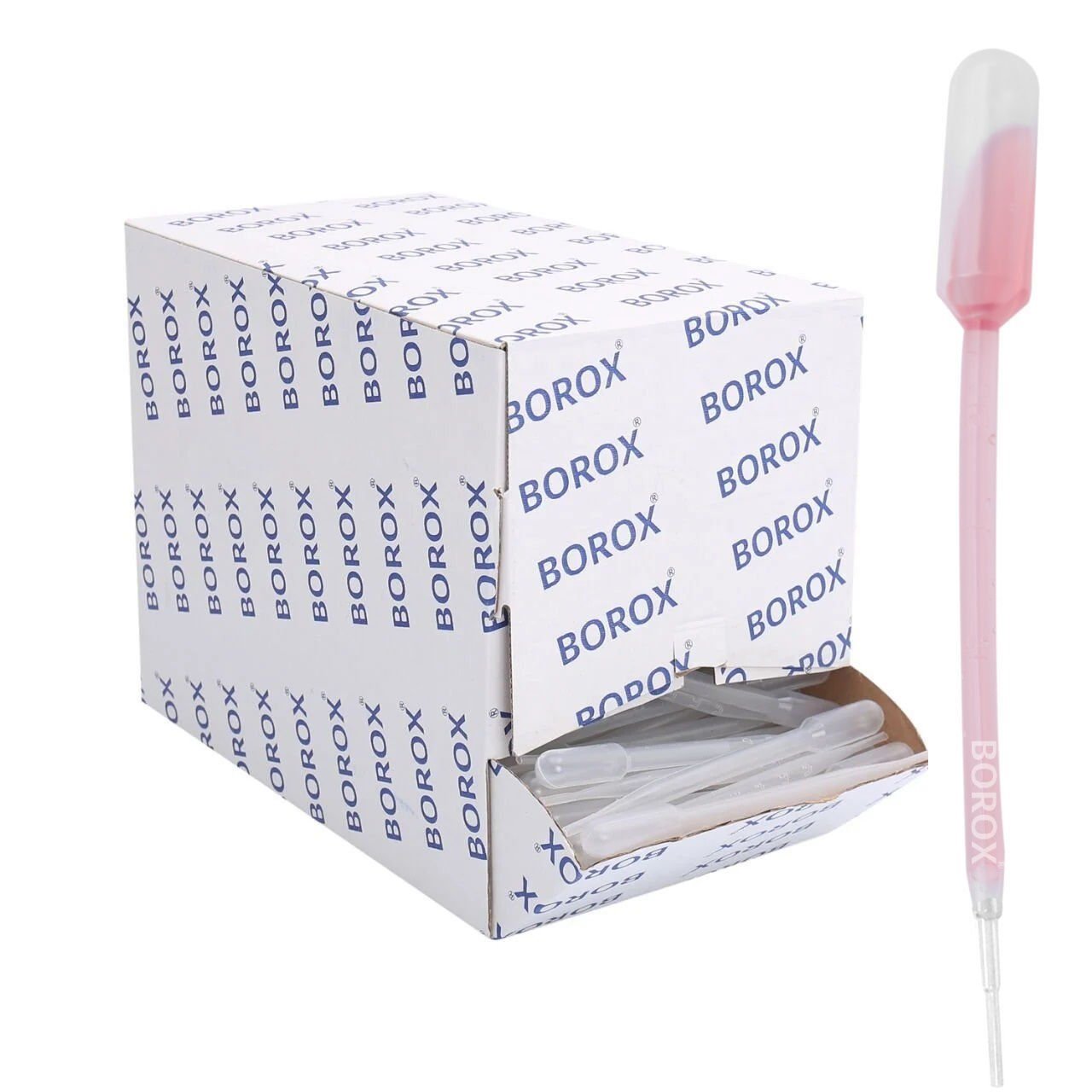 Borox Pastör Pipeti - Plastik Damlalık 0.5-1.0 ml - 500 Adet